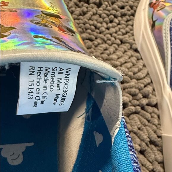 Holographic Character Slip-On Sneakers - Blue and Silver - Picture 7 of 13